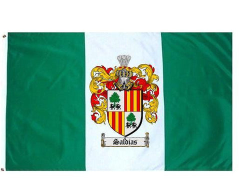 Saldias family crest coat of arms flag