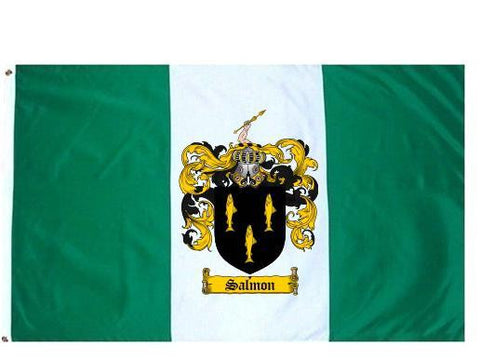 Salmon family crest coat of arms flag