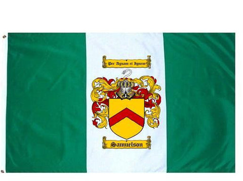 Samuelson family crest coat of arms flag