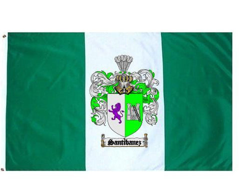 Santibanez family crest coat of arms flag