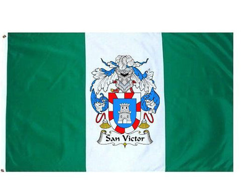 Sanvictor family crest coat of arms flag