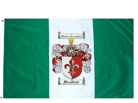 Sarsfield family crest coat of arms flag