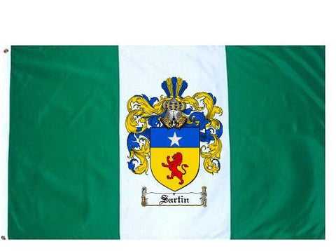 Sartin family crest coat of arms flag