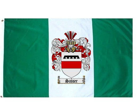 Sasser family crest coat of arms flag