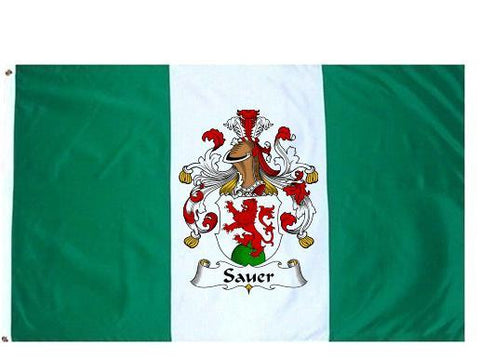 Sauer family crest coat of arms flag