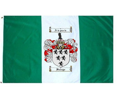 Savage family crest coat of arms flag