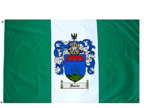 Savia family crest coat of arms flag