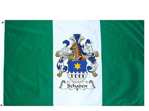 Schaden family crest coat of arms flag