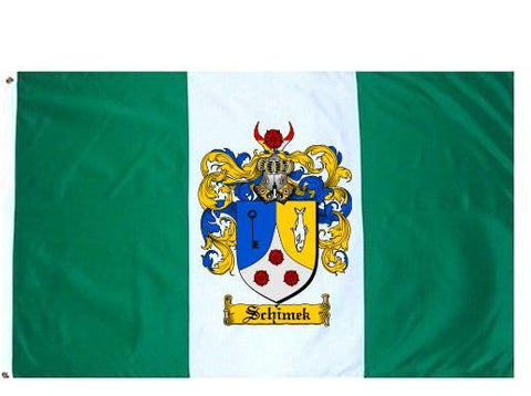 Schimek family crest coat of arms flag