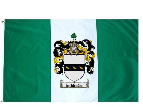 Schlender family crest coat of arms flag