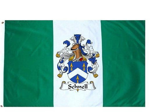 Schnell family crest coat of arms flag
