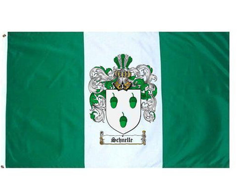 Schnelle family crest coat of arms flag