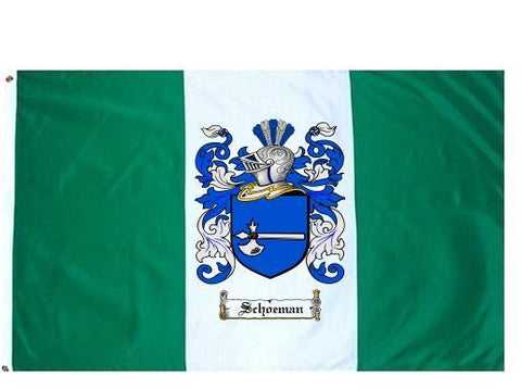 Schoeman family crest coat of arms flag