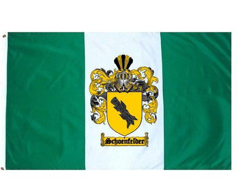 Schoenfelder family crest coat of arms flag