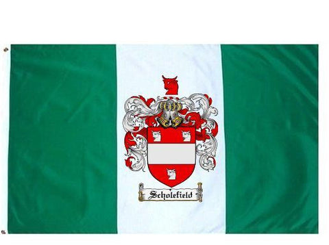 Scholefield family crest coat of arms flag