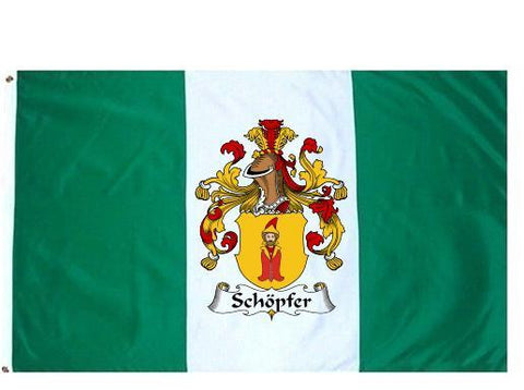 Schopfer family crest coat of arms flag