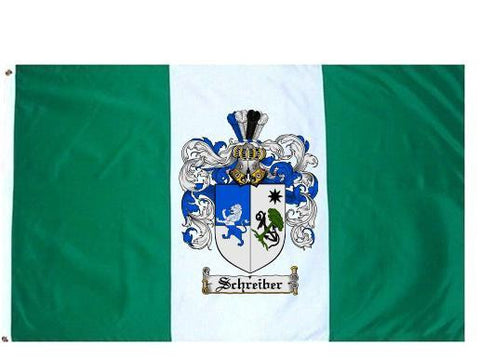 Schreiber family crest coat of arms flag