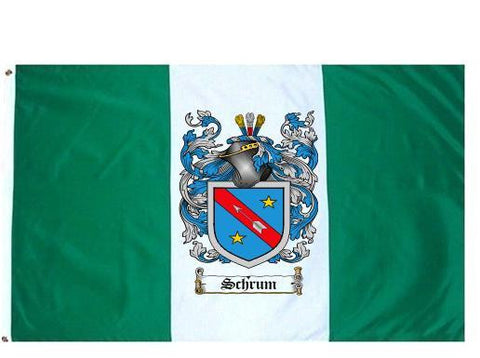 Schrum family crest coat of arms flag