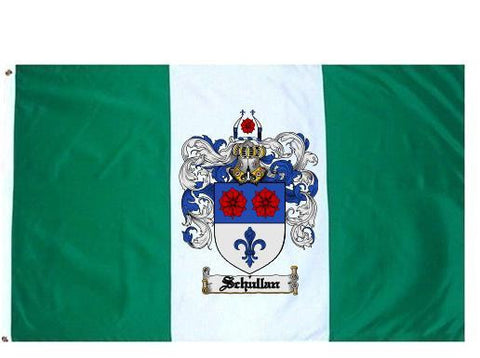 Schullan family crest coat of arms flag