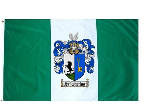 Schwarting family crest coat of arms flag