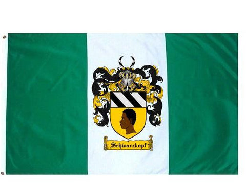 Schwarzkopf family crest coat of arms flag