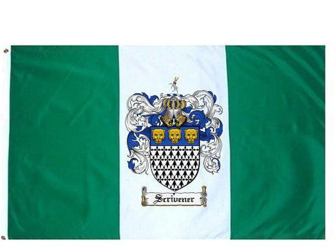 Scrivener family crest coat of arms flag