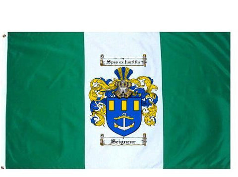 Seigneur family crest coat of arms flag