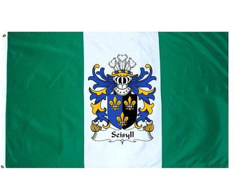 Seisyll family crest coat of arms flag