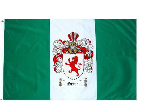 Serna family crest coat of arms flag