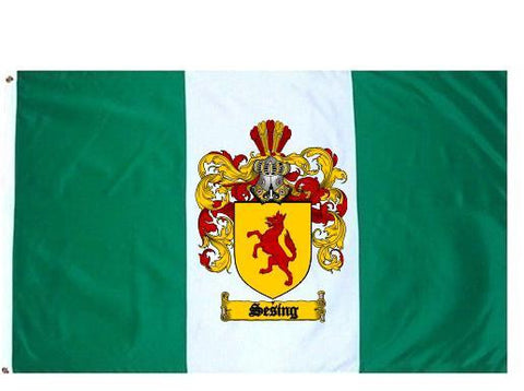 Sesing family crest coat of arms flag