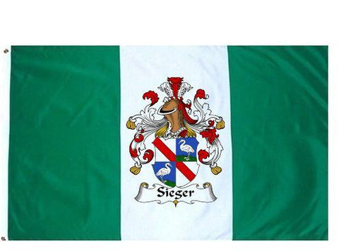 Sieger family crest coat of arms flag