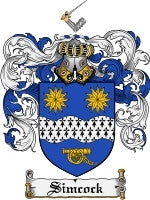 Simcock coat of arms family crest download