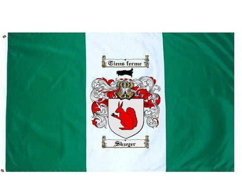 Skuyer family crest coat of arms flag