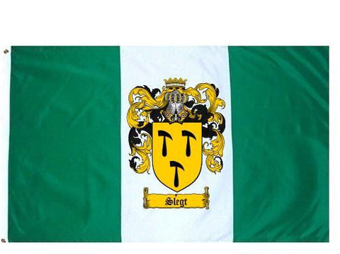 Slegt family crest coat of arms flag