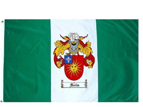 Solis family crest coat of arms flag