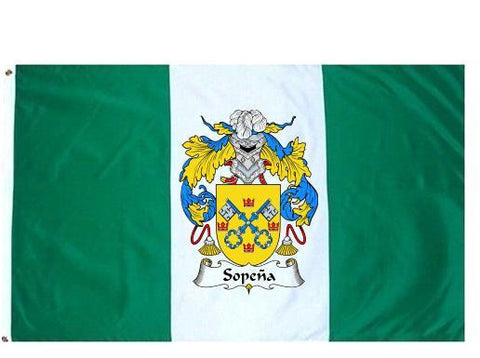 Sopena family crest coat of arms flag