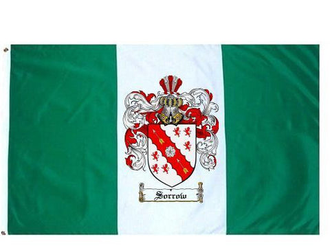 Sorrow family crest coat of arms flag
