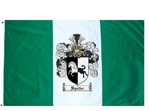 Speller family crest coat of arms flag
