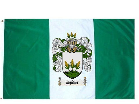 Spiker family crest coat of arms flag