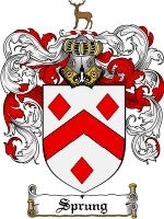 Sprung coat of arms family crest download