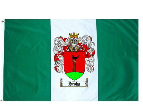 Sroka family crest coat of arms flag