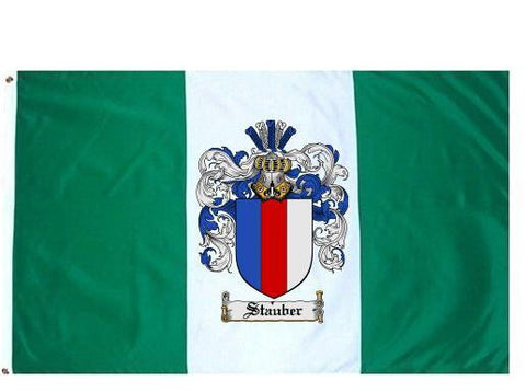 Stauber family crest coat of arms flag