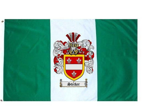Stecker family crest coat of arms flag