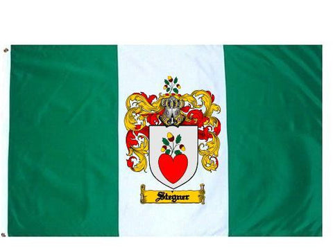 Stegner family crest coat of arms flag
