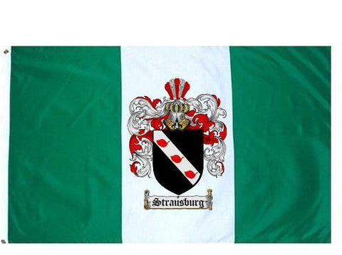 Strausburg family crest coat of arms flag