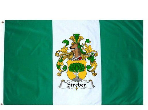 Streber family crest coat of arms flag