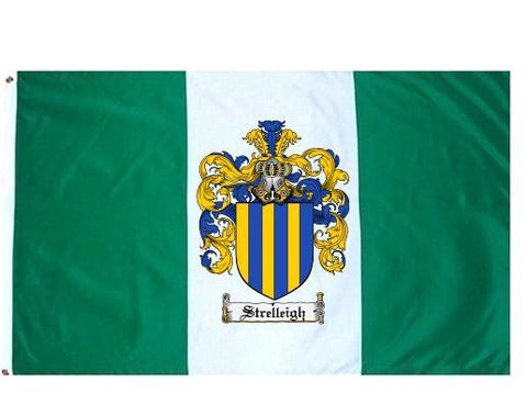 Strelleigh family crest coat of arms flag
