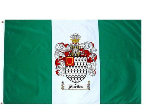 Surties family crest coat of arms flag