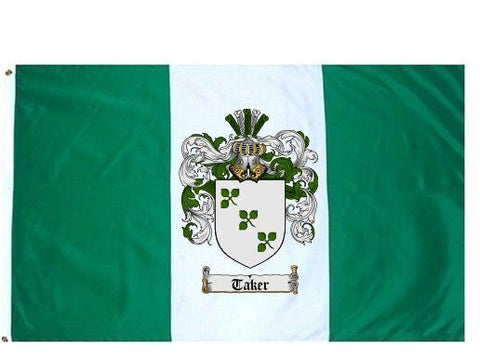 Taker family crest coat of arms flag