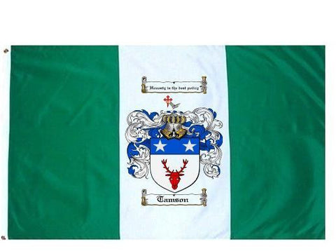 Tamson family crest coat of arms flag